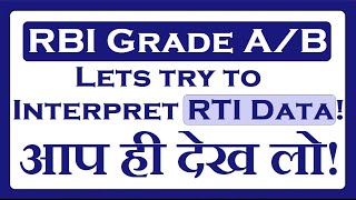 RBI Grade A or Grade B Check this RTI Data [upl. by Nirtiac88]