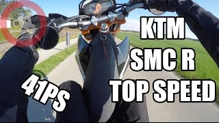 KTM SMC 690 R 41PS Top Speed  wheelie  german highway  topspeed  4k  iDriveHD [upl. by Aidnis]