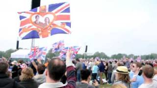 God Save The Queen sung in Hyde Park  2011 Royal Wedding [upl. by Inerney974]