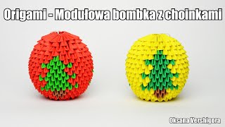 Origami  Modułowa bombka z choinkami [upl. by Kriste]