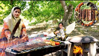 meet the KEBAB KINGS of IRAN  Traditional IRANi Lavash Bread and Kebab recipe in the Village [upl. by Ennelram]