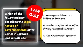 Carlill v Carbolic Smoke Ball Co  Law Quiz  Case Law  Contract Law Questions and Answers [upl. by Tara987]