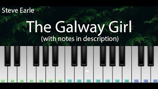 The Galway Girl Steve Earle  Easy Piano Tutorial with Notes  Perfect Piano [upl. by Kassel]