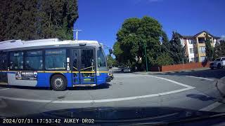 Car runs stop sign and slams into a transit bus  Dash Cam Footage [upl. by Nerahs]