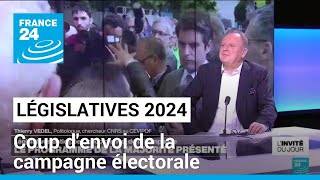 Législatives 2024  coup denvoi de la campagne électorale • FRANCE 24 [upl. by Giselbert]