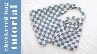 checkered shoulder bag tutorial  written pattern available [upl. by Niasuh]