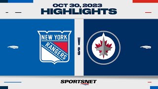 NHL Highlights  Rangers vs Jets  October 30 2023 [upl. by Mariel]