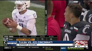 Tulsa Golden Hurricane fall to Cincinnati Bearcats 2413 5 turnovers by QB Zach Smith [upl. by Sherri]