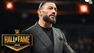 Roman Reigns acknowledges Paul Heyman in induction speech WWE Hall of Fame 2024 highlights [upl. by Linnell]