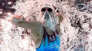 Katie Ledecky ties record for gold medals by an American woman [upl. by Retsub923]