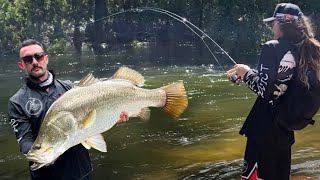 INSANE FLOODWATER BARRAMUNDI FISHING [upl. by Spohr]