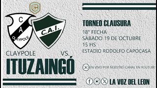 Claypole vs ITUZAINGÓ EN VIVO  18° FECHA Primera C Torneo Clausura 2024 [upl. by Ahsilahs]