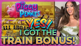 All Aboard Slot Machine Jackpot ⭐️ Piggy Pennies Pays Big 🐷 [upl. by Anyaled]