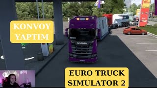 EURO TRUCK SİMULATOR BENZİNLİKTE KONVOY YAPTIM [upl. by Tepper]