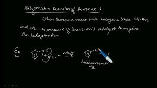 halogen reaction of benzene  electrophilic substitution reaction of benzene [upl. by Quitt]