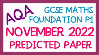 EDEXCEL GCSE Maths November 2022 Predicted Foundation Paper 1 [upl. by Rimhsak]