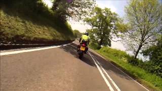 Extract from a ROSPA Motorcycle Test  Rider doing his own commentary He knows the roads [upl. by Enyluqcaj]