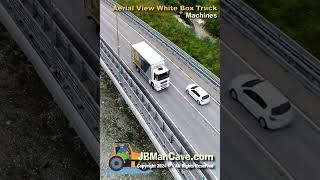 WHITE BOX TRUCK on Highway Aerial View JBManCavecom Shorts [upl. by Ardnala]