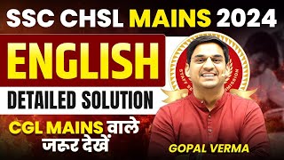 SSC CHSL Mains English Detailed Solution  SSC CHSL 2024  Gopal Verma Sir ssc chsl english [upl. by Joacima913]