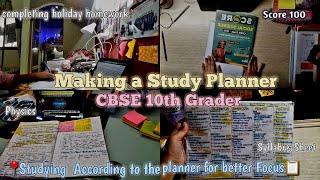 Making a planner📋and studying by following it for better focus 🙆🏻‍♀  As a CBSE 10th Grader📚study [upl. by Roice]