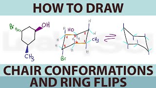 How to Draw Cyclohexane Chair Conformations and Ring Flips [upl. by Ahsaekal]