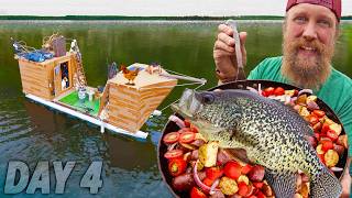 Catch amp Cook Crappie On Sebago Lake  DAY 4 of 7 Waterworld Survival Challenge Season 2 Pirate Ship [upl. by Noseaj12]