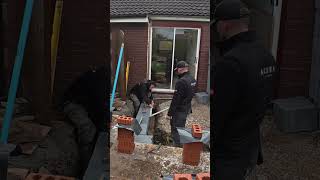 Building up to damp footings extension [upl. by Hal]