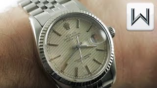 Rolex Datejust Tapestry Dial Jubilee Bracelet 16014 Luxury Watch Review [upl. by Butterfield]