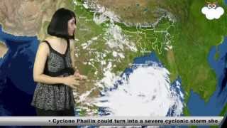 11th Oct 13 Cyclone Phailin Update Skymet Weather Report [upl. by Annij]