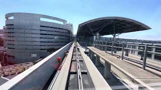 SFO AirTrain Red Line ride from Garage GBART to International Terminal G Rearview [upl. by Adnohsirk]