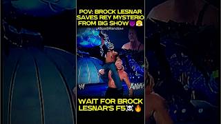 Brock Lesnar saves Rey Mysterio from BigShow😈😤 save mode☠️ Lesnar beast mode🤯 wwe edit shorts [upl. by Sprung]