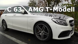 PREMIERE  2015 Mercedes C63 AMG TModell V8 Biturbo CKlasse AMG Erlkönig  Prototype [upl. by Oisor]