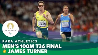 🇦🇺James Turner Wins 100m T36 Gold Medal  Para Athletics  Paris 2024 Paralympics [upl. by Indyc]