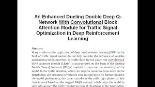 An Enhanced Dueling Double Deep Q Network With Convolutional Block Attention Module for Traffic Sign [upl. by Alehc]