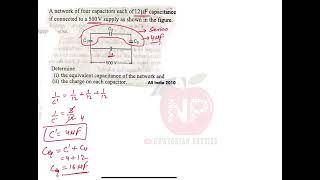 A network of four capacitors each of 12 microfarad capacitance If connected to a 500V supply exam [upl. by Atteiram601]