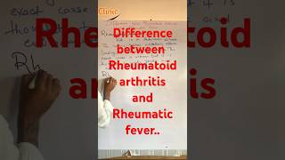 Difference between Rheumatoid arthritis and Rheumatic fever rheumatoid rheumatic mdrafiqofficial [upl. by Starling]