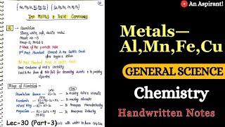 Chemistry  Chapter 6 Metals amp its compounds  Lec30 Part3 General Science [upl. by Riehl493]