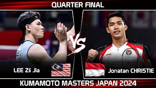 LEE Zii Jia MAS vs Jonatan CHRISTIE INA  Kumamoto Masters Japan 2024 Badminton [upl. by Auqinihs]