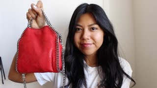 WHATS IN MY BAG  REVIEW  STELLA MCCARTNEY TINY FALABELLA [upl. by Perlie]