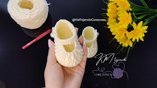 Zapatitos Para Bebé de 03 meses Tejido en Punto Gotas de Lluvia a Crochet Tutorial Paso a Paso [upl. by Lahsram659]