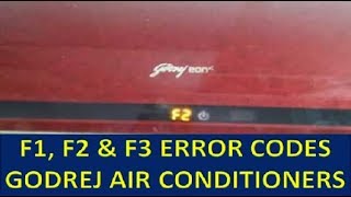 error codes E4 E5 E6 F1 F2 F3 in Godrej air conditionder  fixing of errors code issues in AC [upl. by Anetsirhc]