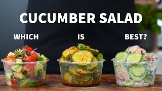 3 Easy Cucumber Salads  Viral Cucumber Salad [upl. by Dnomra]