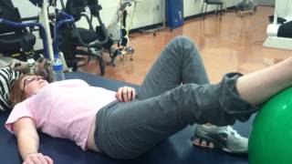 Stroke Exercises Strengthening hamstring with swiss ball [upl. by Eibob]