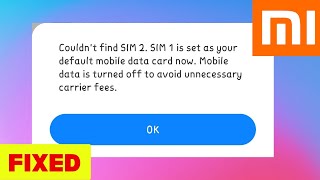 Fix Couldnt Find SIM 1 SIM2 is Set as your default mobile data card now In Android [upl. by Esilrac14]