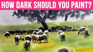 How Dark Should You Paint  Watercolor Tip [upl. by Tirma]