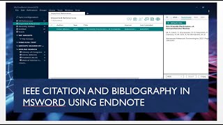 how to insert IEEE citation and bibliography in msword using endnote IEEE references short shorts [upl. by Tabbie995]