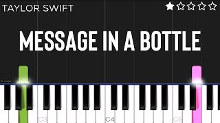 Taylor Swift  Message In A Bottle Taylors Version From The Vault  EASY Piano Tutorial [upl. by Nyer]