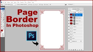 How to Make Page Border in Adobe Photoshop Tutorial [upl. by Ecirted]