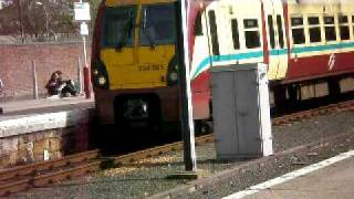 First Scotrail 334005 arriving at Largs with terrible screeching brakes [upl. by Orvie11]