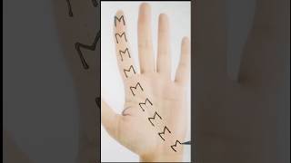 Very easy simple arebic mehndi design trick for beginners  M letter mehndi design  mehndi shorts [upl. by Anaiad]